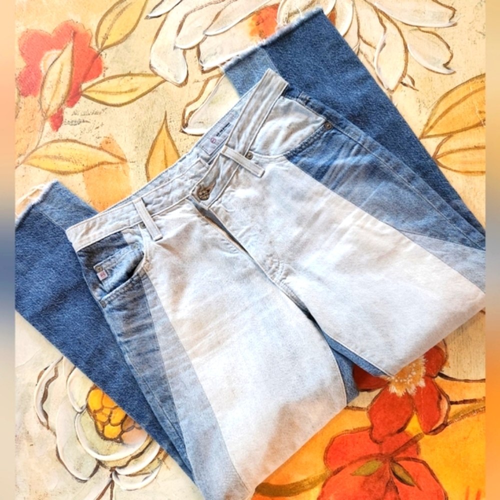 AG Multi Blues High Waist Skinny Light Dark Patchwork Aged Denim Jeans EUC 27 - Picture 12 of 16